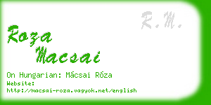 roza macsai business card