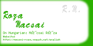 roza macsai business card